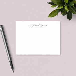 Modern Trendy Calligraphy Script Personalised Post-it Notes