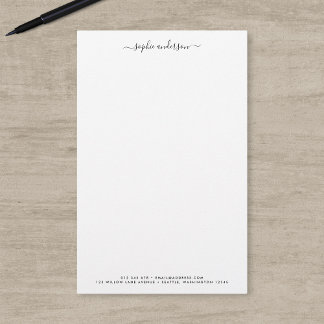 Modern Trendy Calligraphy Script Personalised Stationery
