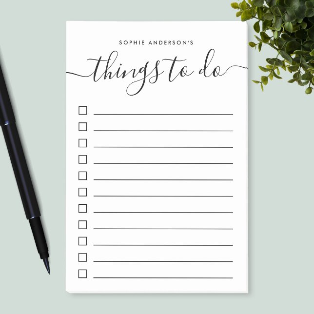 Modern Trendy Calligraphy Script Things To Do List Post-it Notes (Creator Uploaded)