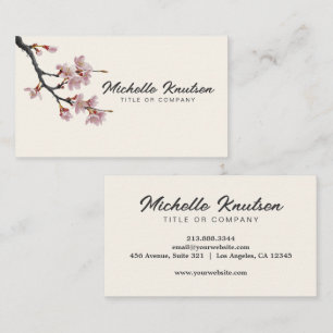 Modern Trendy Cherry Blossom Tree Branch           Business Card