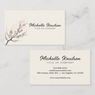 Modern Trendy Cherry Blossom Tree Branch           Business Card