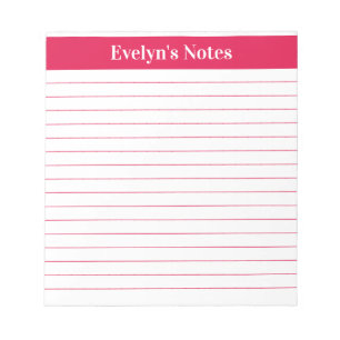 Modern Trendy Cherry Red Script Large Print Notepad