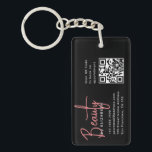 Modern Trendy Chic Beauty Professional QR Code  Key Ring<br><div class="desc">Modern Trendy Chic Beauty Professional QR Code Keychain</div>