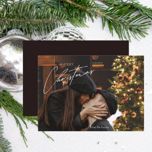 Modern Trendy Christmas    Romantic Couple Photo  Card