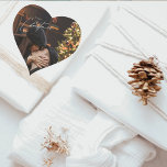 Modern Trendy Christmas |  Romantic Couple Photo  Heart Sticker<br><div class="desc">Share the magic of the season with loved ones using this modern and trendy Christmas card featuring a romantic couple's photo. Perfect for holiday greetings,  this stylish design combines festive cheer with sentimental charm.❤️</div>