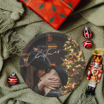 Modern Trendy Christmas |  Romantic Couple Photo  Paper Plate<br><div class="desc">Share the magic of the season with loved ones using this modern and trendy Christmas card featuring a romantic couple's photo. Perfect for holiday greetings,  this stylish design combines festive cheer with sentimental charm.❤️</div>