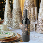 Modern Trendy Christmas |  Romantic Couple Photo  Wine Label<br><div class="desc">Share the magic of the season with loved ones using this modern and trendy Christmas card featuring a romantic couple's photo. Perfect for holiday greetings,  this stylish design combines festive cheer with sentimental charm.❤️</div>