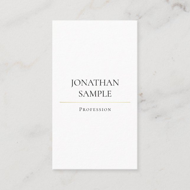 Modern Trendy Clean Design Elegant Plain Luxury Business Card (Front)