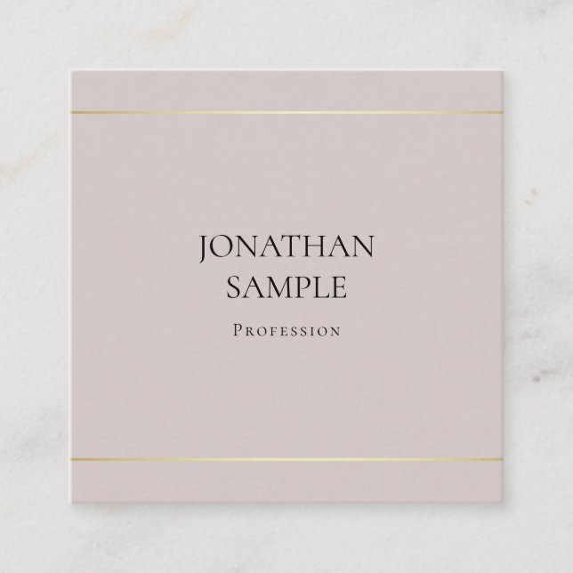Modern Trendy Clean Design Elegant Plain Luxury Square Business Card (Front)