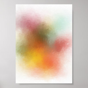 Modern Trendy Colourful Abstract Art Red Yellow Poster