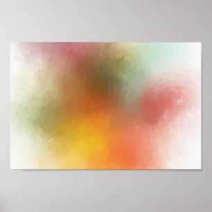 Modern Trendy Colourful Abstract Art Red Yellow Poster