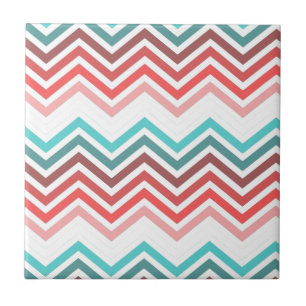 Modern, trendy, colourful chevron zigzag tile
