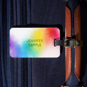 Modern Trendy Colourful Design Elegant Template Luggage Tag