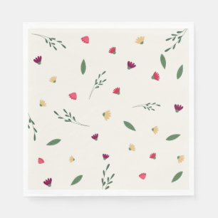 Modern Trendy Colourful Floral Wildflowers Napkin