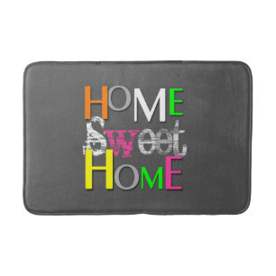Modern Trendy Colourful Home Sweet Home Bath Mat