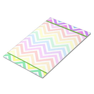 modern, trendy colourful rainbow chevron custom notepad