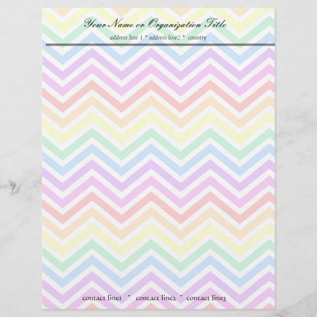 modern, trendy colourful rainbow chevron zigzag letterhead design (Front)