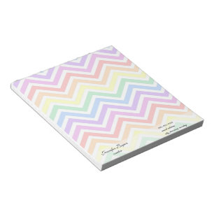 modern, trendy colourful rainbow chevron zigzag notepad