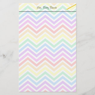 modern, trendy colourful rainbow chevron zigzag stationery