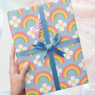 Modern Trendy Colourful Rainbow Happy Birthday Wrapping Paper