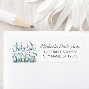 Modern Trendy Colourful Wildflower Return Address  Label