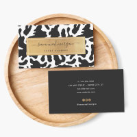 Modern Trendy Cow Print Faux Gold 