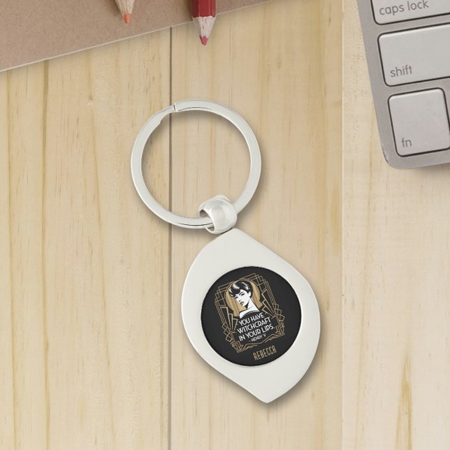 Modern Trendy Custom Typography Quote Black  Key Ring (Creator Uploaded)