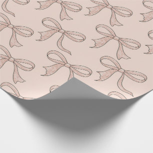 Modern Trendy Cute Coquette Pink Bow Pattern Wrapping Paper