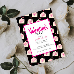  Modern Trendy Cute Valentine's Party invitation