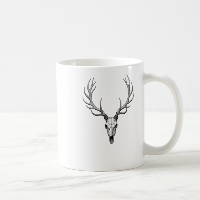 Modern Trendy Deer Skull Sticker2  Coffee Mug (Right)