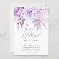 Modern Trendy Designer Lavender Rose Wedding