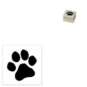 Modern Trendy Dog Pet Paw Print Cute Rubber Stamp