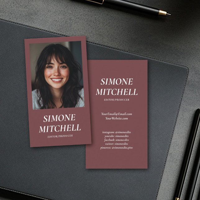 Modern Trendy Earth Tone Social Media Professional Business Card (Creator Uploaded)