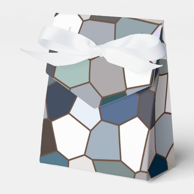 Modern Trendy Earth Toned Pattern Favour Box (Front Side)