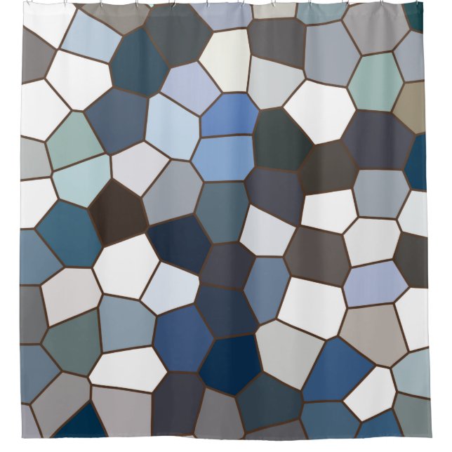 Modern Trendy Earth Toned Pattern Shower Curtain (Front)