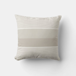 Modern Trendy Elegant Beige White Striped Template Cushion