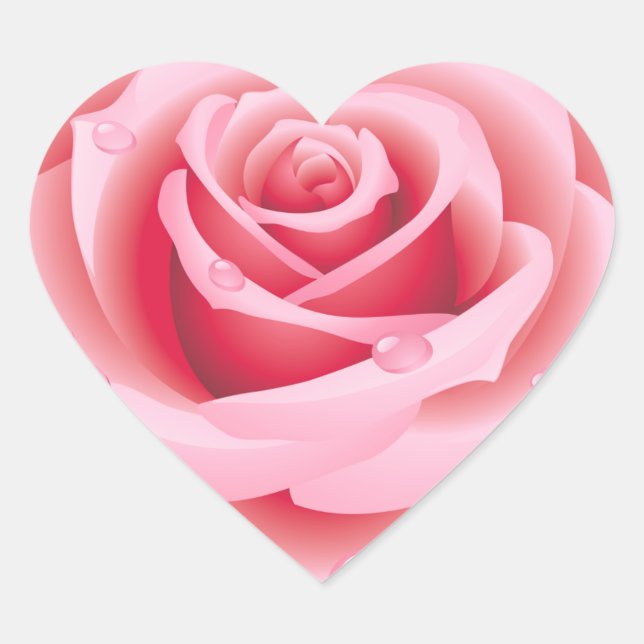 Modern Trendy Elegant Best Popular Love Floral Heart Sticker (Front)