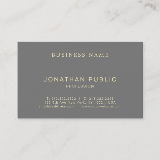 Modern Trendy Elegant Creative Design Luxury Plain Business Card (Front)
