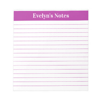 Modern Trendy Elegant Dark Pink Script Large Print Notepad
