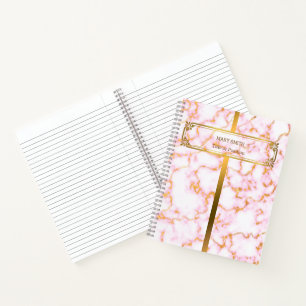 Modern Trendy Elegant Marble Gold Notebook