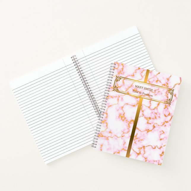 Modern Trendy Elegant Marble Gold Notebook (Inside)