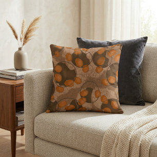 Modern trendy elegant simple boho chic brown cushion