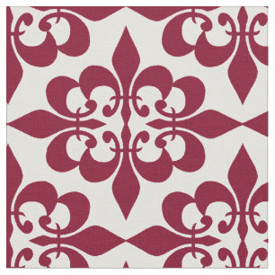 Modern Trendy Elegant Vintage Burgundy Damask  Fabric
