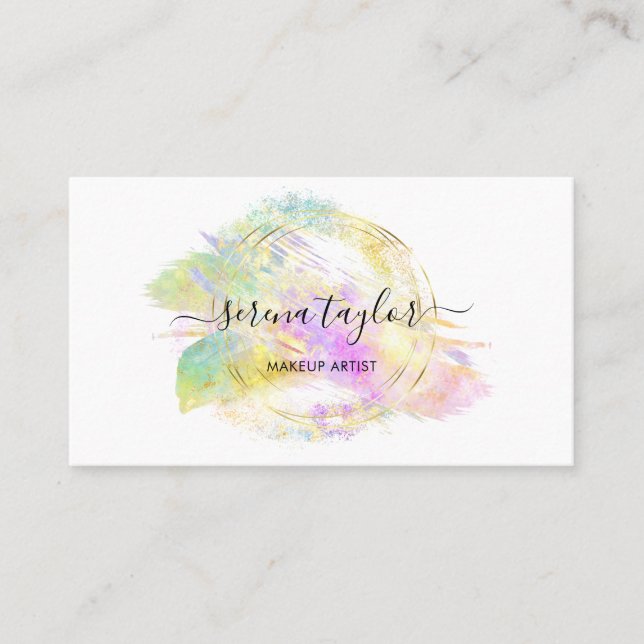 Modern Trendy Faux Opal Stone Professional Elegant Business Card (Front)