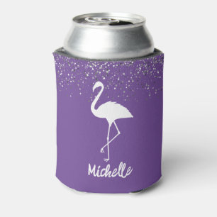 Modern Trendy Flamingos Personalised Can Cooler