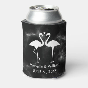 Modern Trendy Flamingos Personalised  Can Cooler