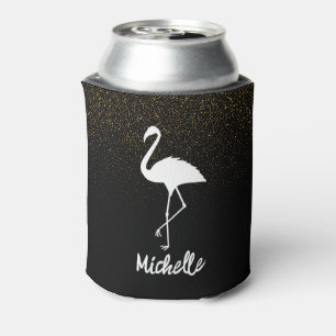 Modern Trendy Flamingos Personalised  Can Cooler