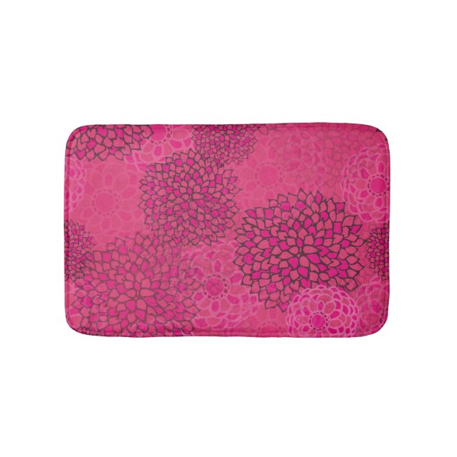 Modern Trendy Floral Pattern Bath Mat (Front)