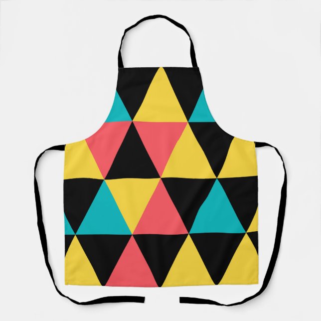 Modern, trendy, fun geometric pattern apron (Front)