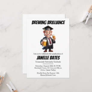 modern trendy funny graduation invitations
